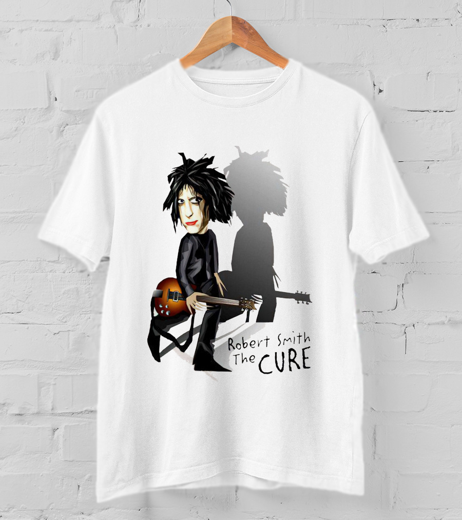 Robert Smith The Cure Guitar Cartoon T-Shirt