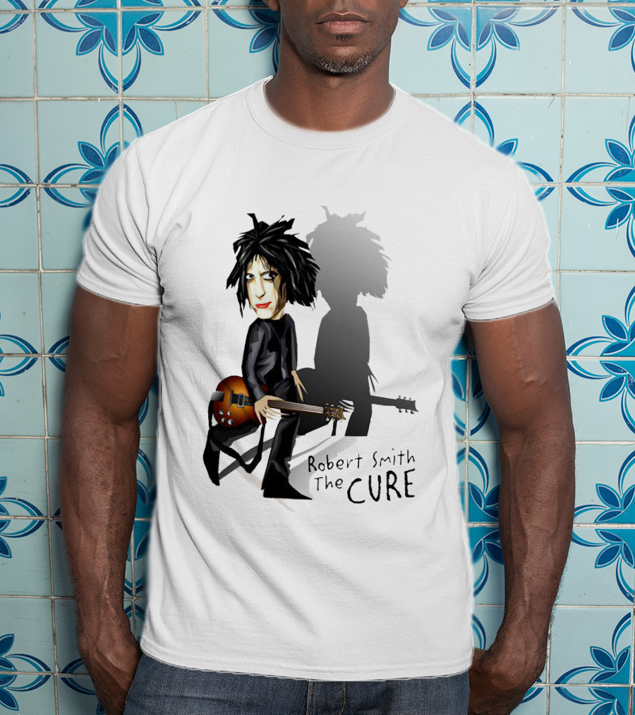 Robert Smith The Cure Guitar Cartoon T-Shirt