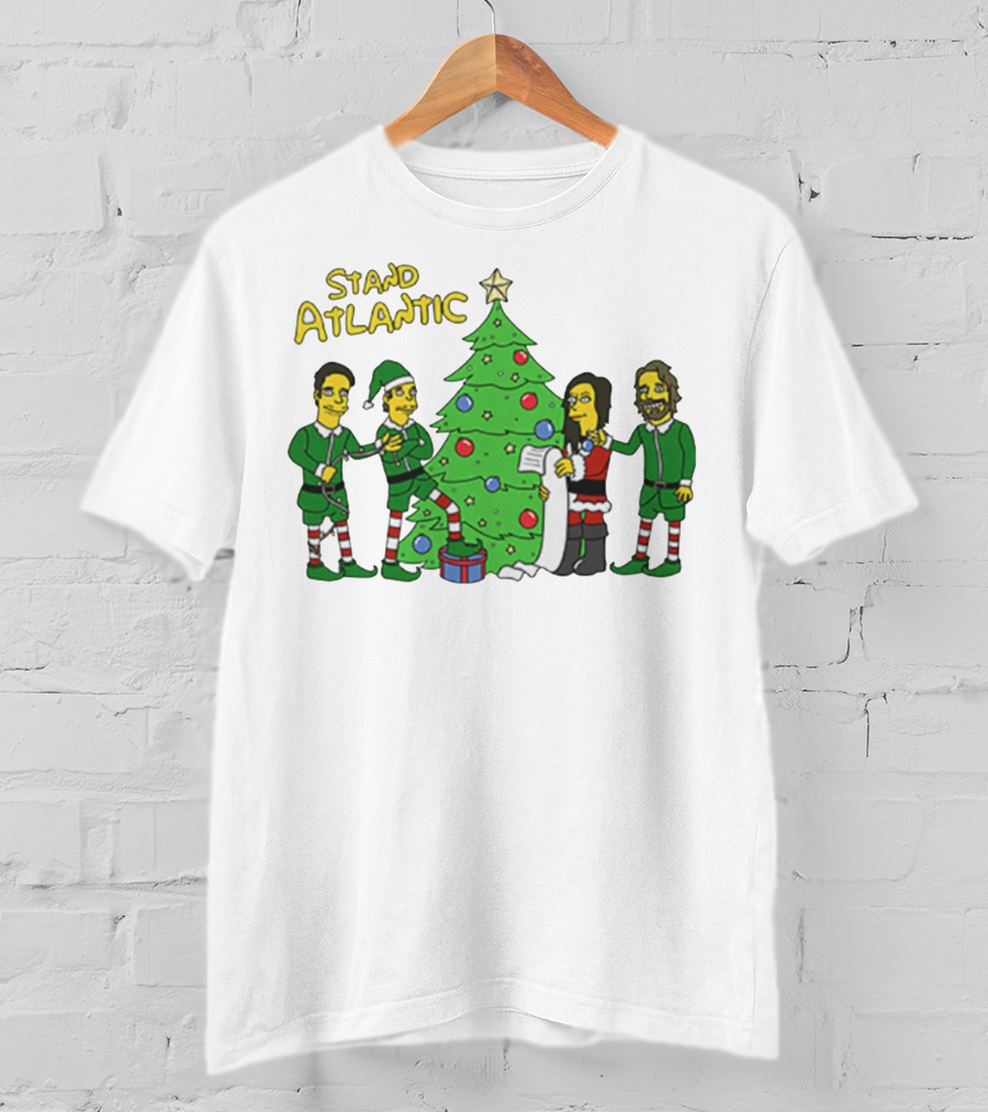 STAND ATLANTIC Christmas Tree And Cartoon Characters T-Shirt