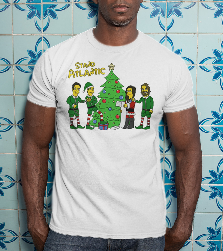 STAND ATLANTIC Christmas Tree And Cartoon Characters T-Shirt