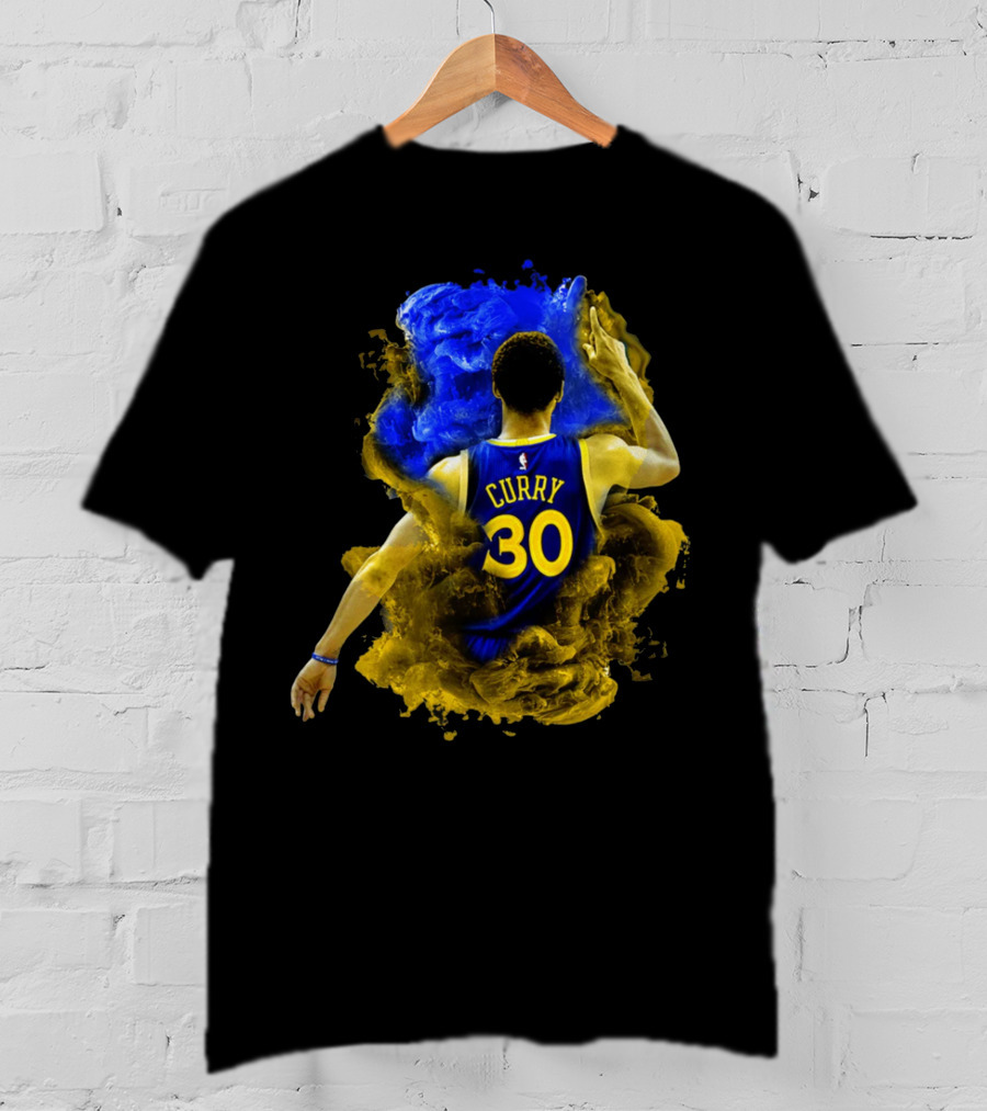 Stephen Curry 30 Blue Yellow Burst T-Shirt