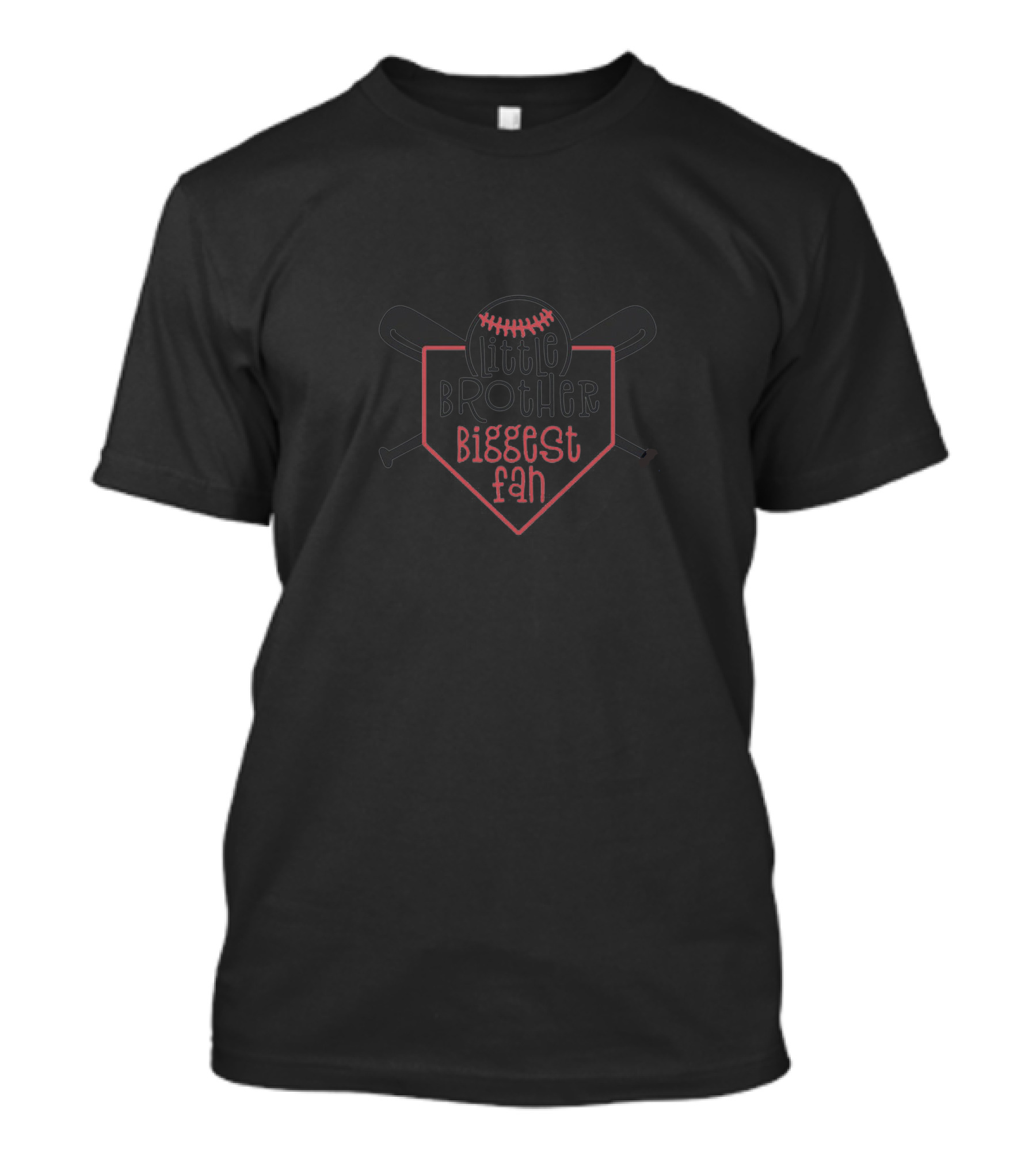 Little Brother Biggest Fan Baseball Home Plate And Bat T-Shirt