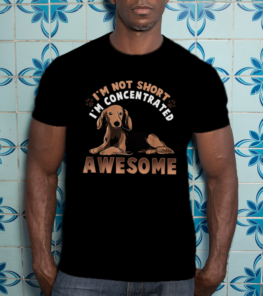 Dachshund I'm Not Short I'm Concentrated Awesome Brown Wiener Doxie Dog T-Shirt
