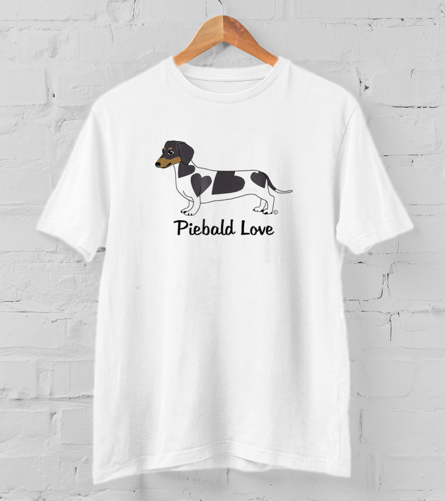 Piebald Love Dachshund With Heart T-Shirt
