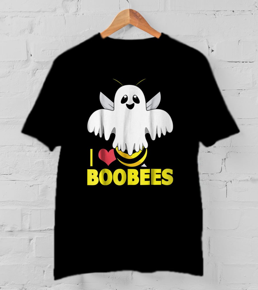 I Heart Boo Bees Funny Halloween Costume Bee And Ghost Mashup T-Shirt