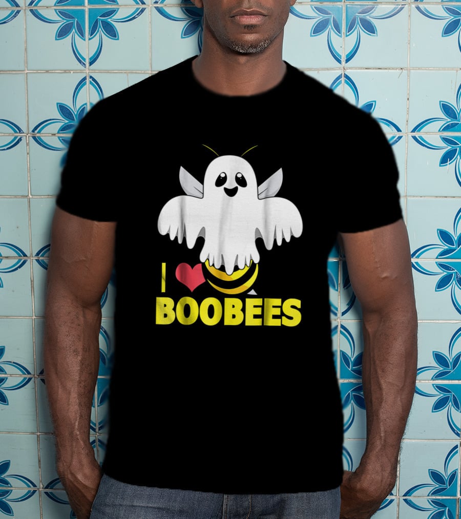 I Heart Boo Bees Funny Halloween Costume Bee And Ghost Mashup T-Shirt