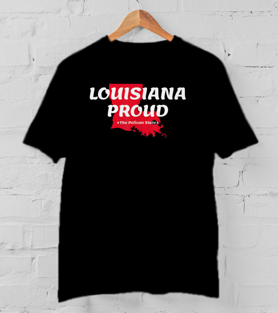 Louisiana Proud The Pelican State Map T-Shirt