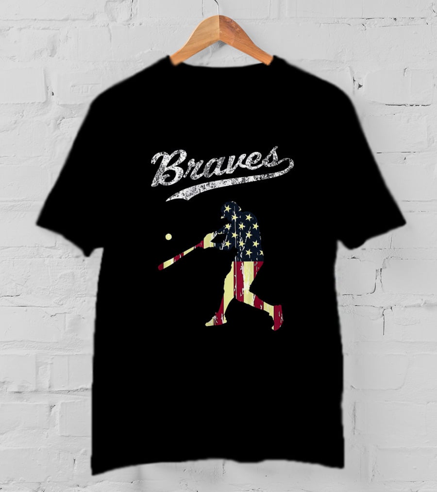 Braves Vintage USA Flag Baseball T-Shirt