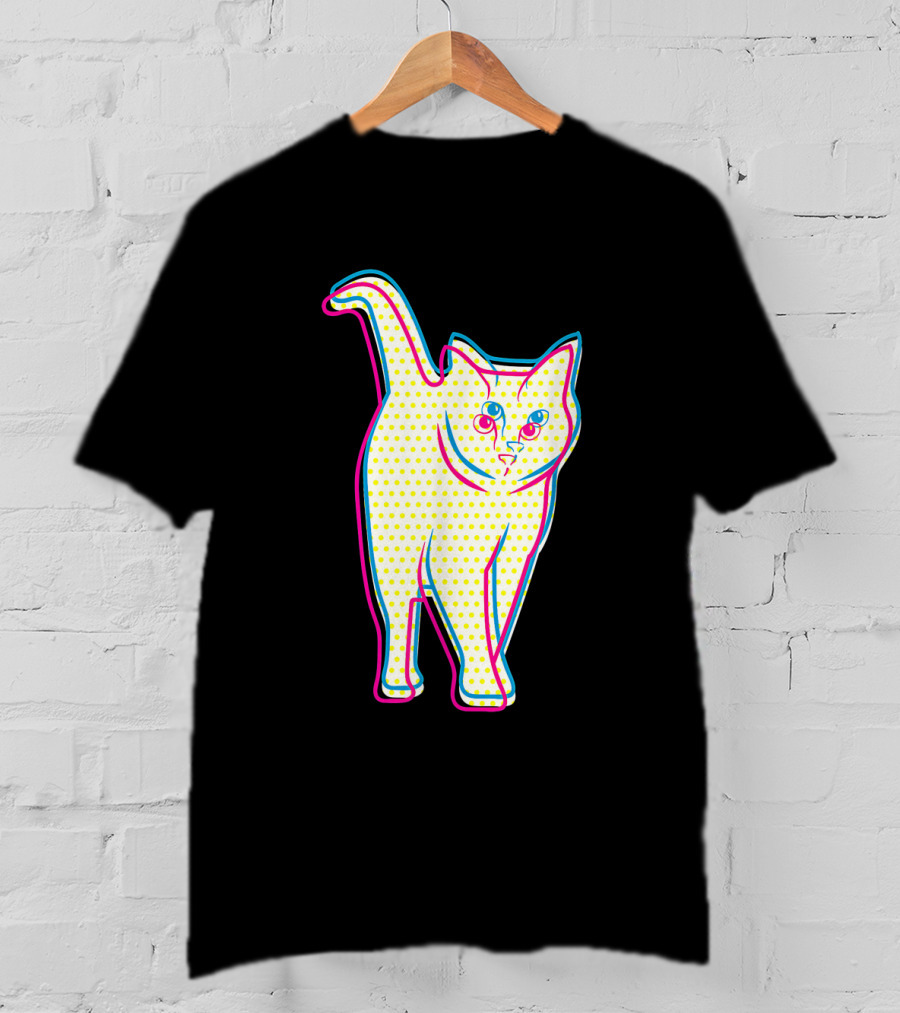 Psychedelic Cool Cat Pop Art For Cat Lovers In Vibrant Colors T-Shirt