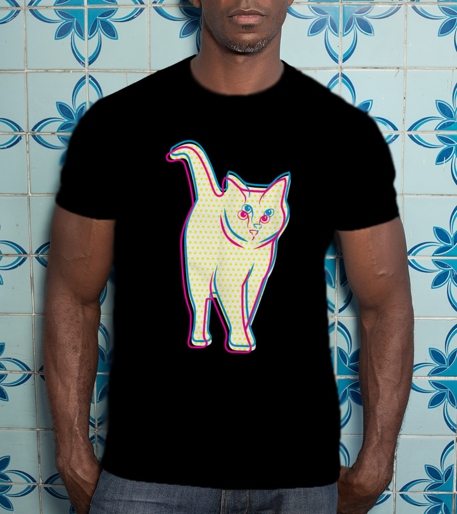 Psychedelic Cool Cat Pop Art For Cat Lovers In Vibrant Colors T-Shirt