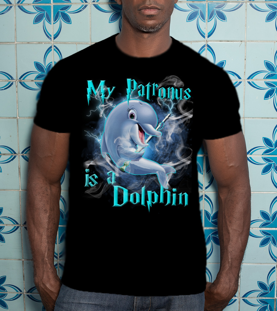 My Patronus Is A Dolphin Magic Parody Lightning T-Shirt
