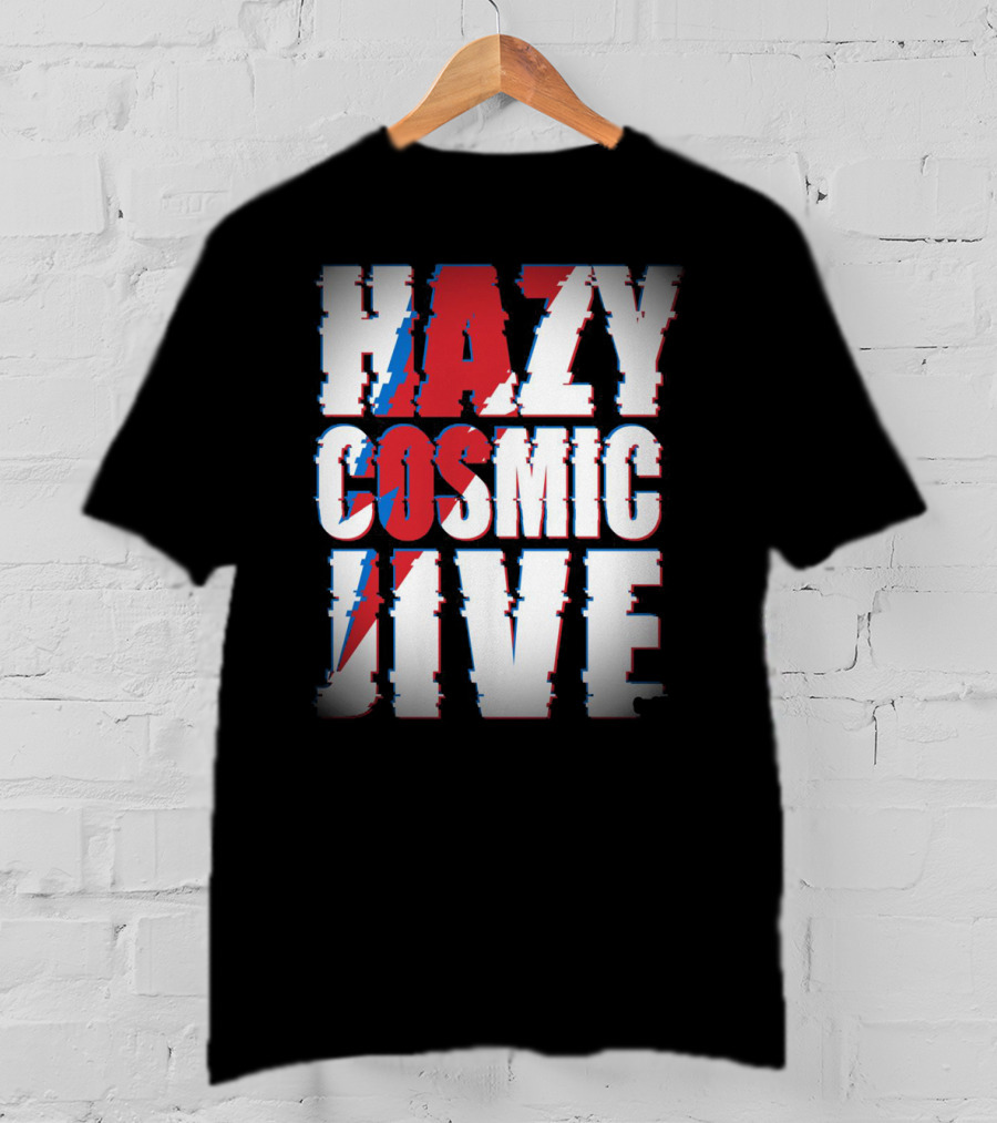 Hazy Cosmic Jive Ziggy Stardust Style Lightning Bolt T-Shirt