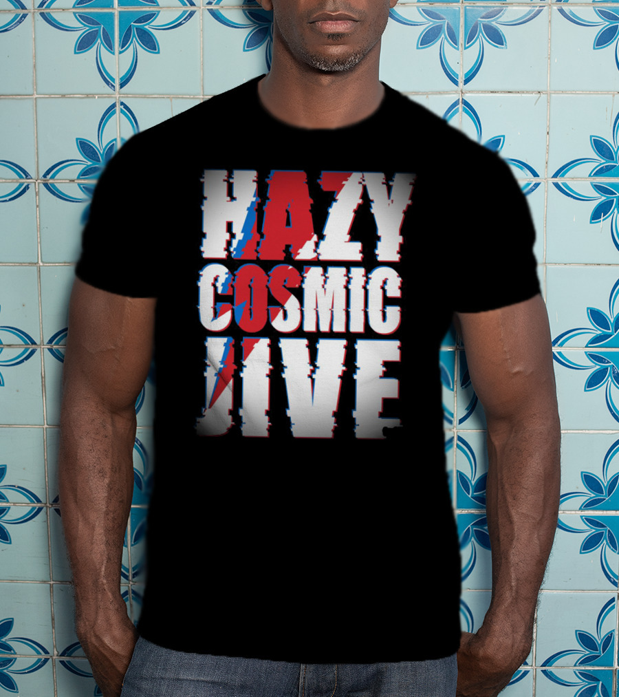 Hazy Cosmic Jive Ziggy Stardust Style Lightning Bolt T-Shirt
