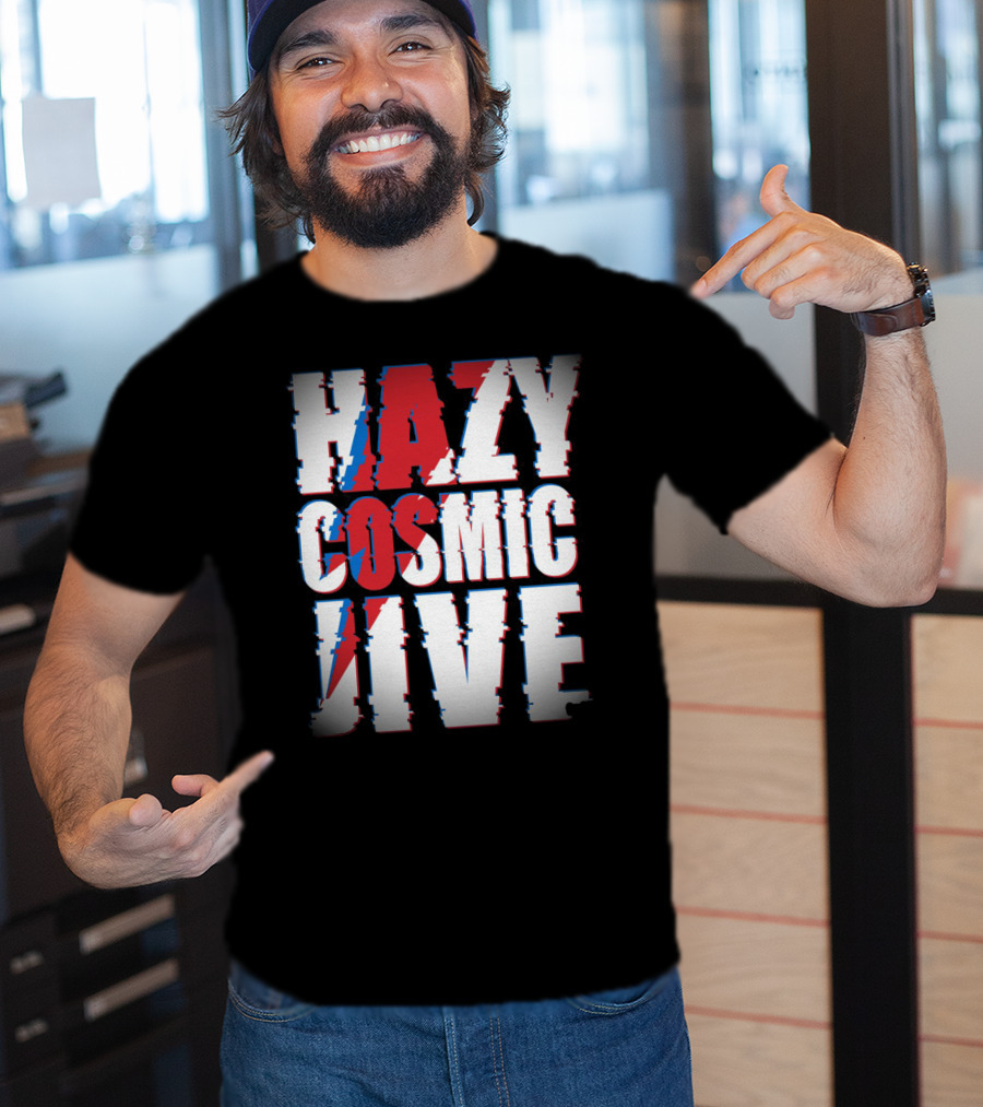 Hazy Cosmic Jive Ziggy Stardust Style Lightning Bolt T-Shirt