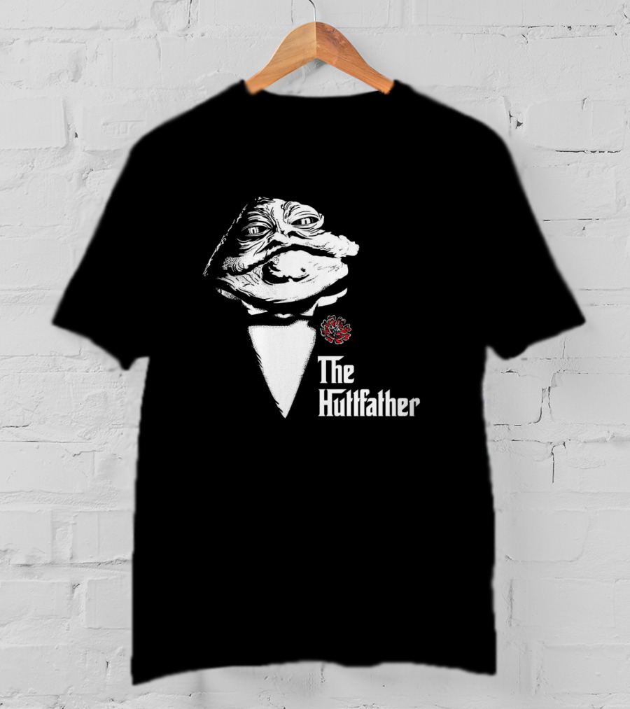 The Huttfather Parody Featuring Iconic Mobster Imagery And Star Wars Character Jabba The Hutt T-Shirt