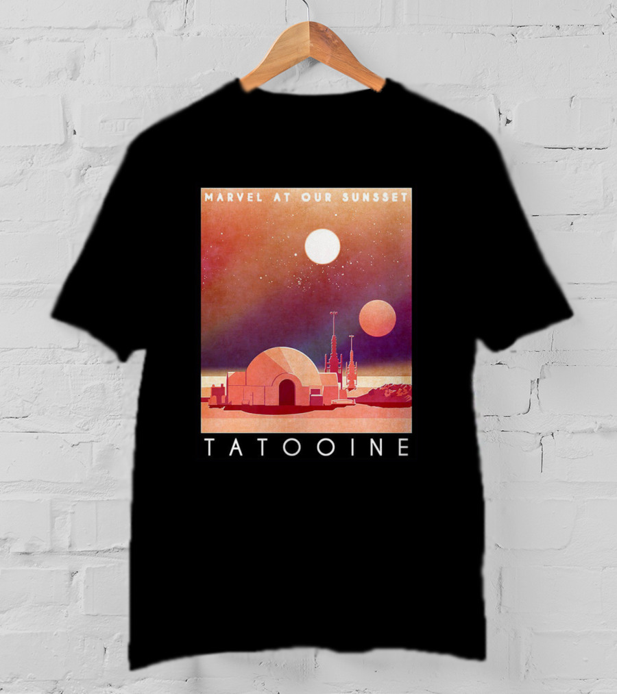 Marvel At Our Sunset Tatooine With Twin Suns And Iconic Desert Landscape T-Shirt