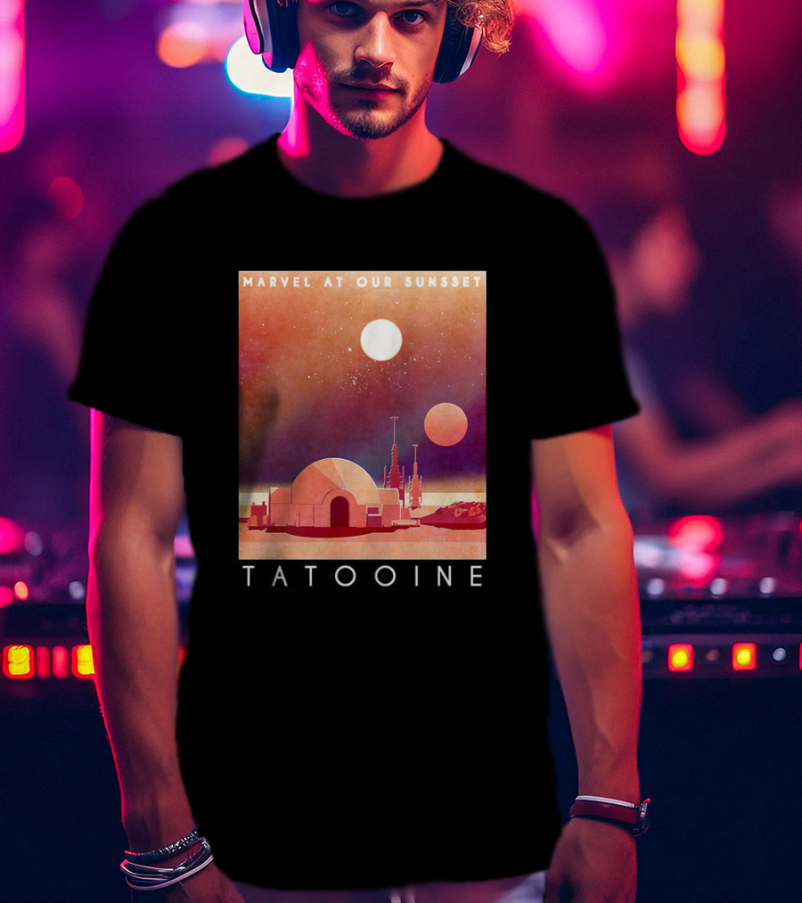 Marvel At Our Sunset Tatooine With Twin Suns And Iconic Desert Landscape T-Shirt