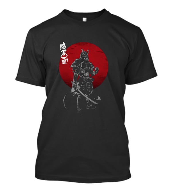 Dark Side Of The Ninja Samurai Vader With Red Rising Sun Katana Kanji T-Shirt