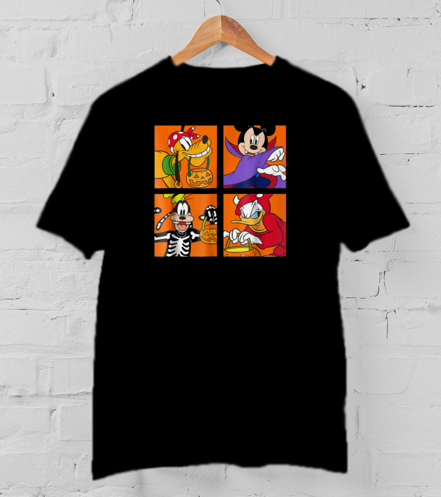 Disney Mickey Mouse And Friends Halloween Costumes Mickey Pluto Donald Goofy T-Shirt