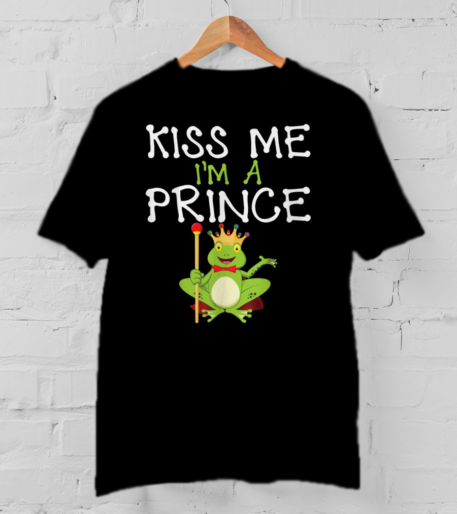 Kiss Me I'm A Frog Prince With Crown And Scepter T-Shirt