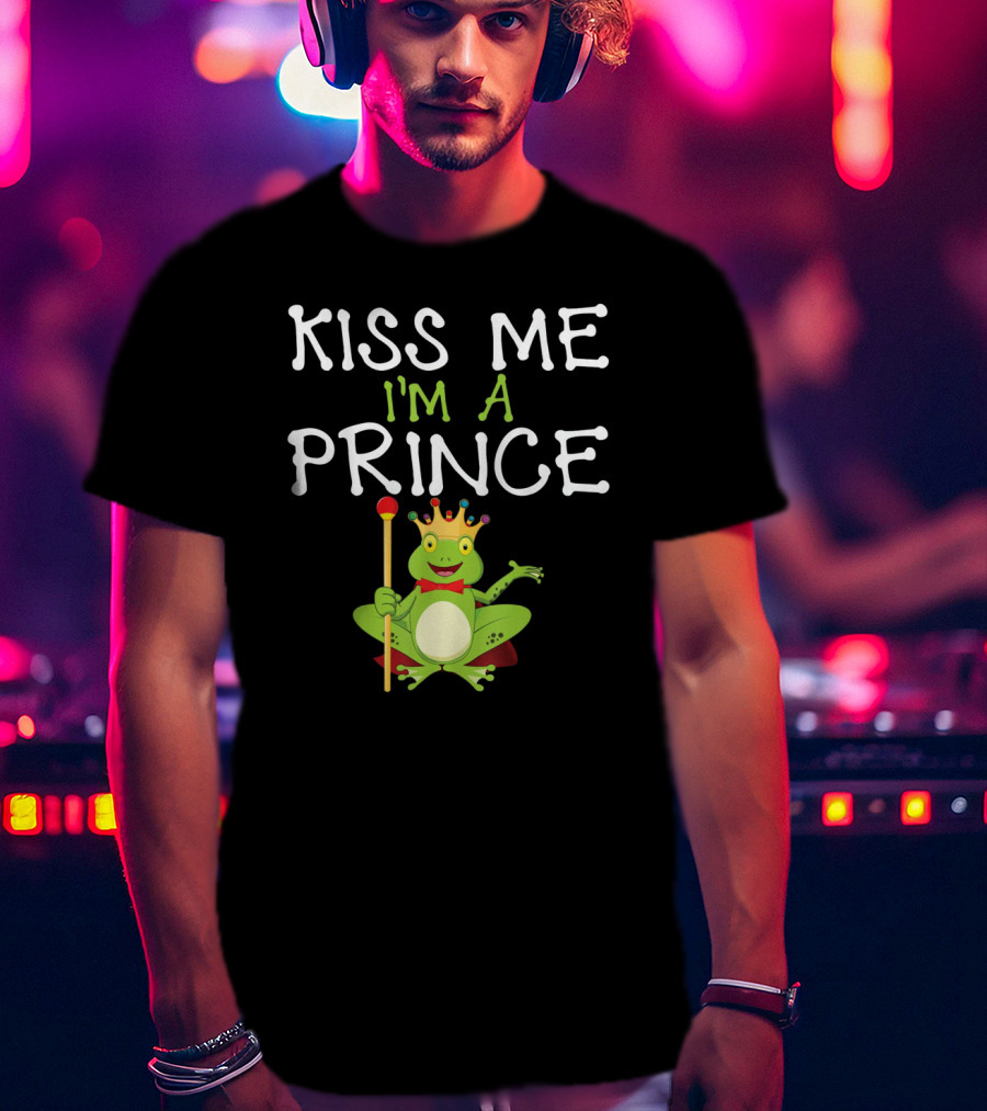Kiss Me I'm A Frog Prince With Crown And Scepter T-Shirt
