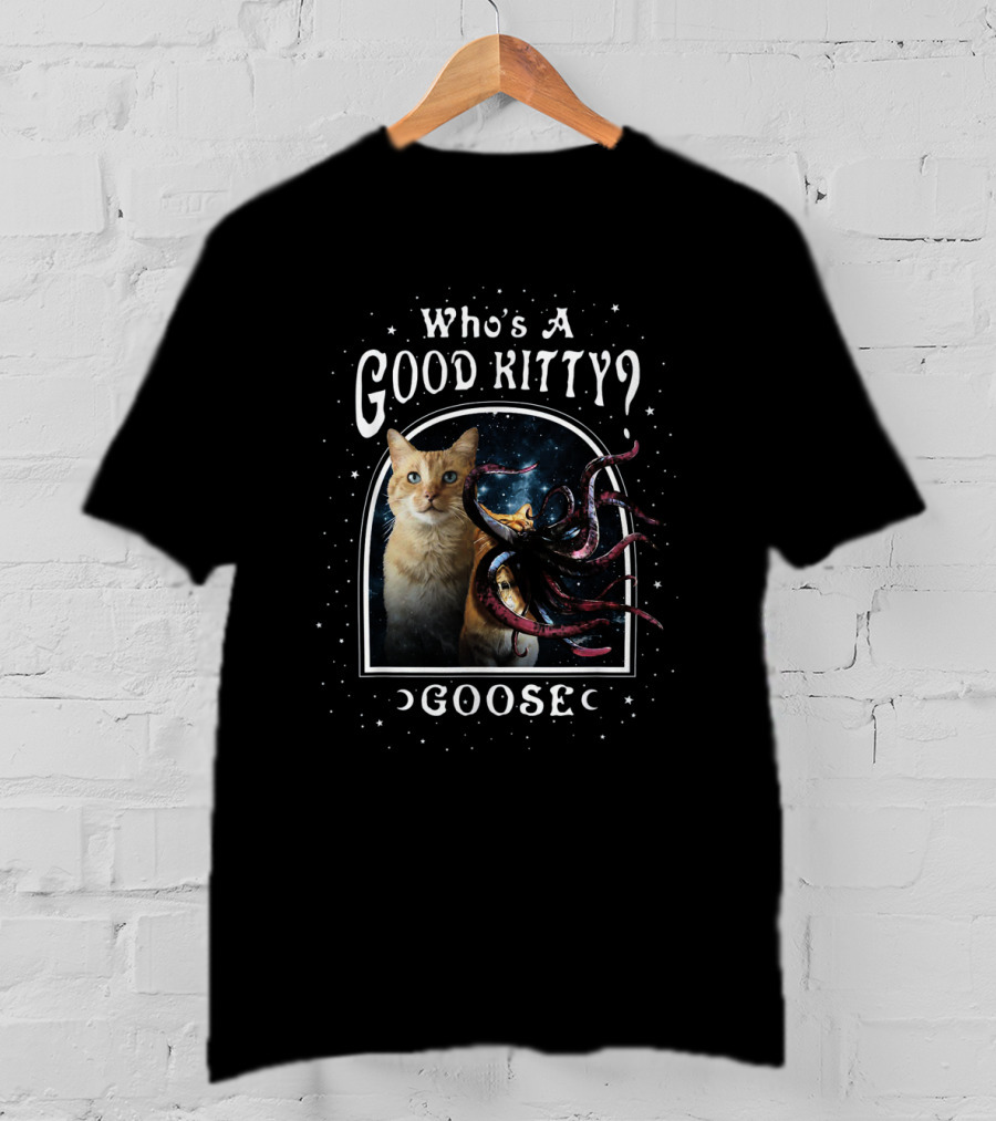 Goose The Cat With Alien Tentacles Who's A Good Kitty Captain Marvel T-Shirt