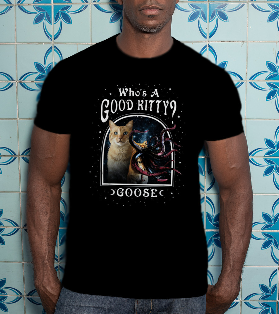 Goose The Cat With Alien Tentacles Who's A Good Kitty Captain Marvel T-Shirt