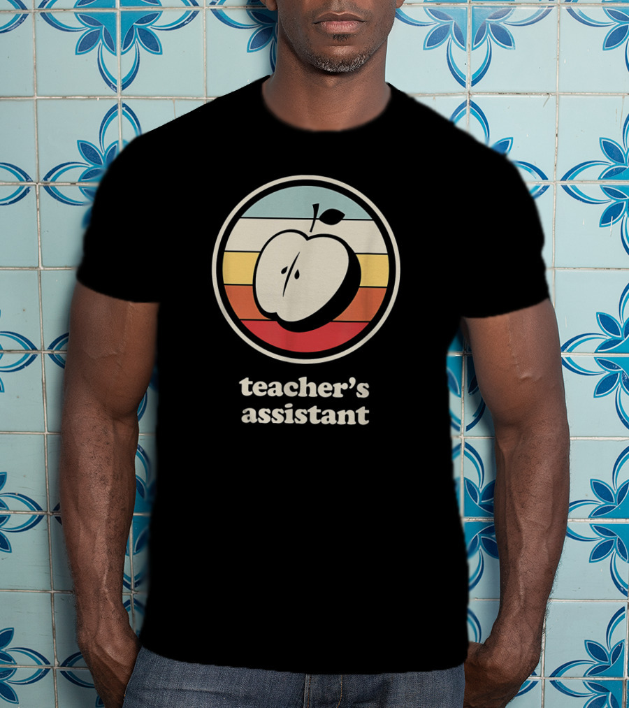 Teacher's Assistant Retro Apple Circle T-Shirt