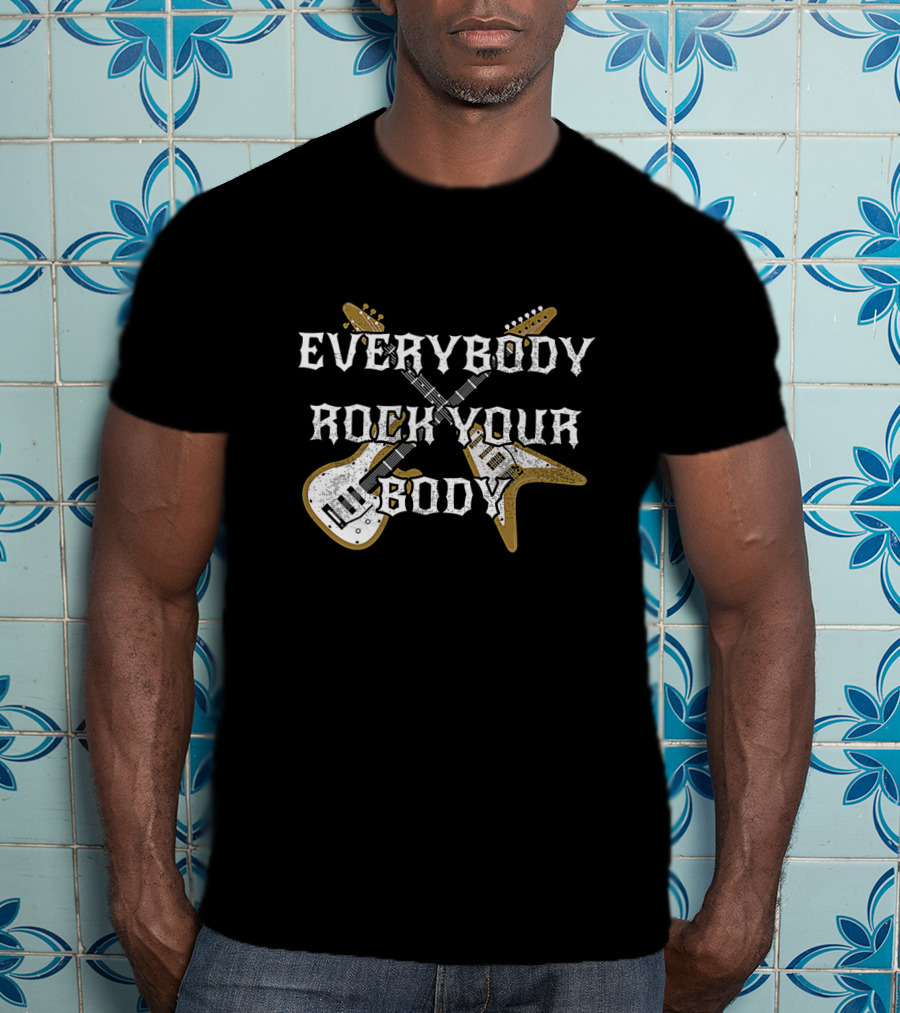 Everybody Rock Your Body Backstreet-inspired Crossed Guitars T-Shirt
