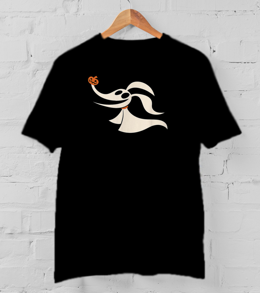 Zero Nightmare Before Christmas Halloween Ghost Dog Pumpkin T-Shirt