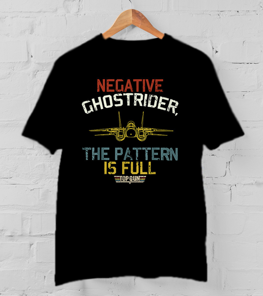 Negative Ghostrider The Pattern Is Full Top Gun Vintage 70s 80s T-Shirt