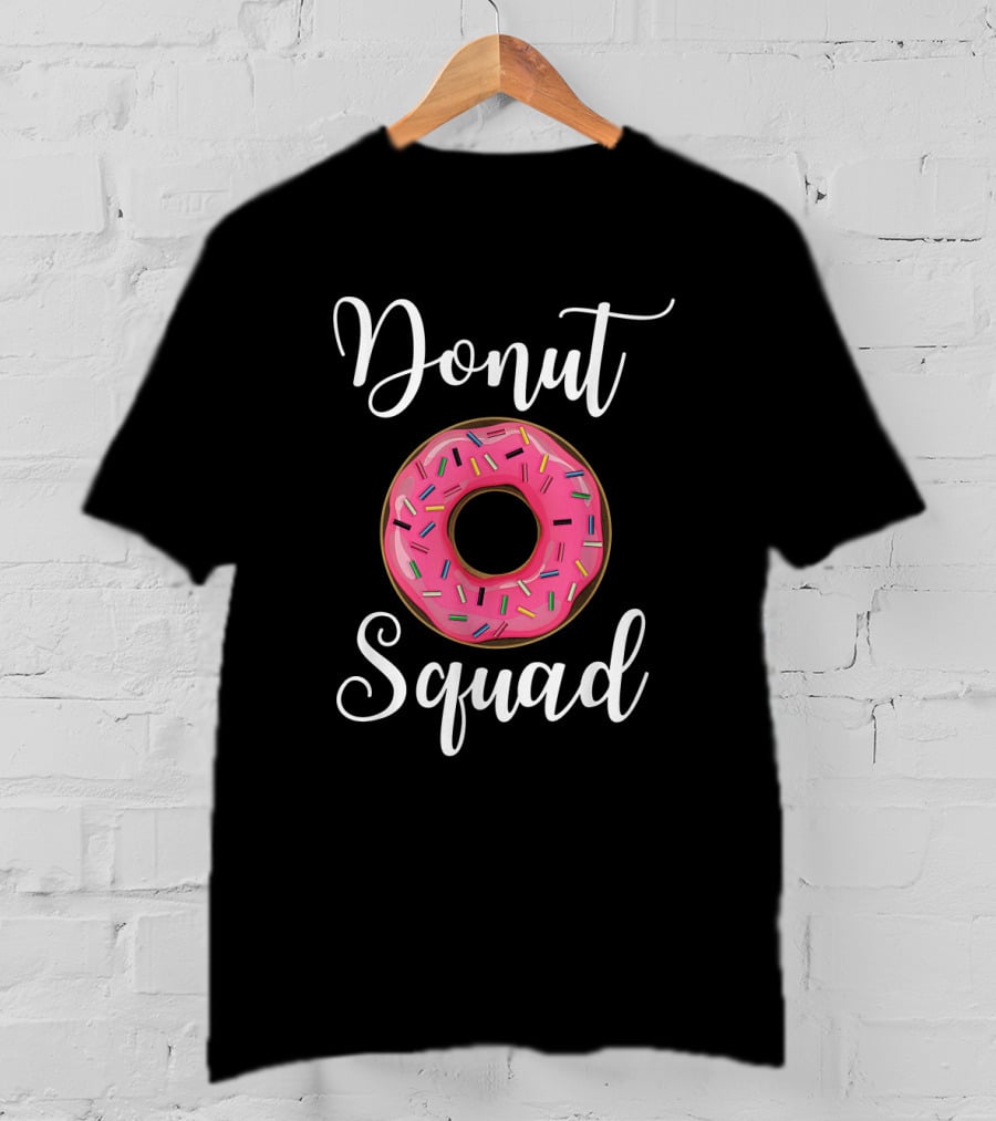 Donut Squad Funny Lover Pink Sprinkled Doughnut T-Shirt