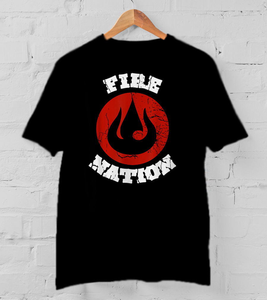 Fire Nation Avatar Game Symbol Cracked Red Circle T-Shirt