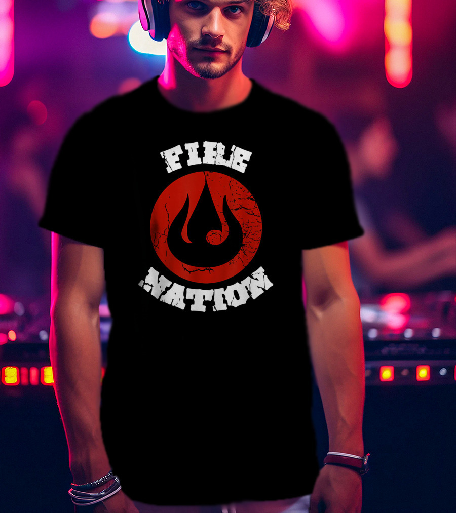 Fire Nation Avatar Game Symbol Cracked Red Circle T-Shirt