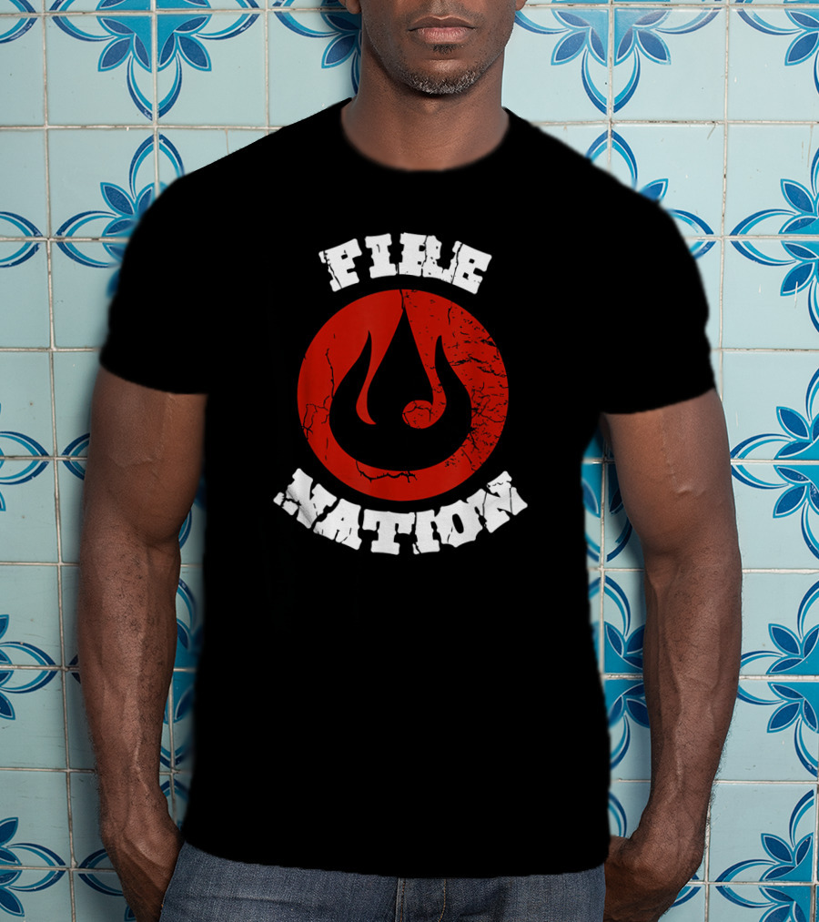 Fire Nation Avatar Game Symbol Cracked Red Circle T-Shirt
