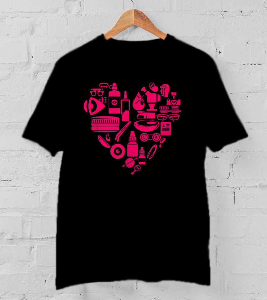 Heart Shaped Optometry Tools For Passionate Optometrists T-Shirt