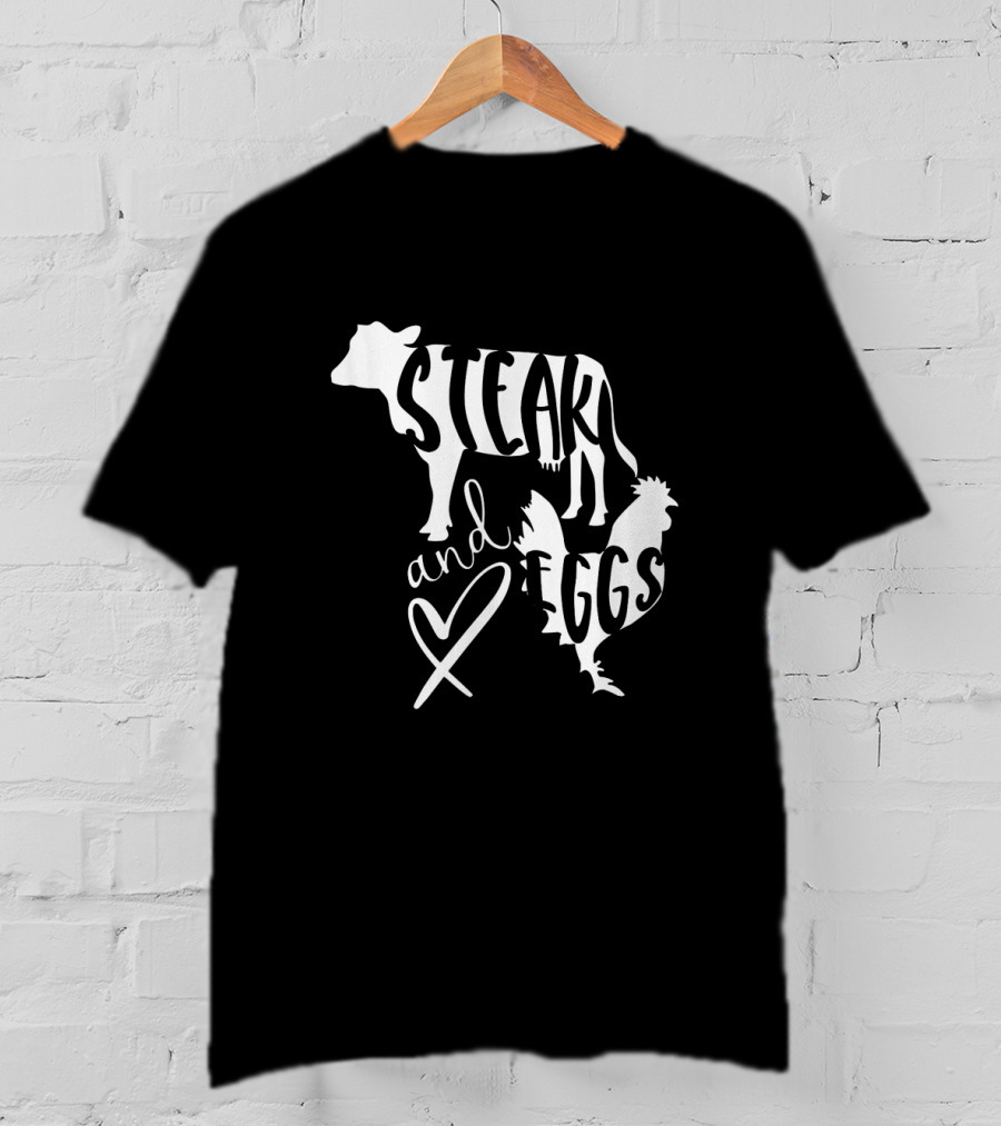 Steak And Eggs Funny Keto Low Carb Cow And Chicken T-Shirt