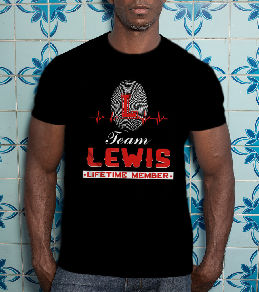 Team Lewis Lifetime Member Fingerprint Heartbeat T-Shirt
