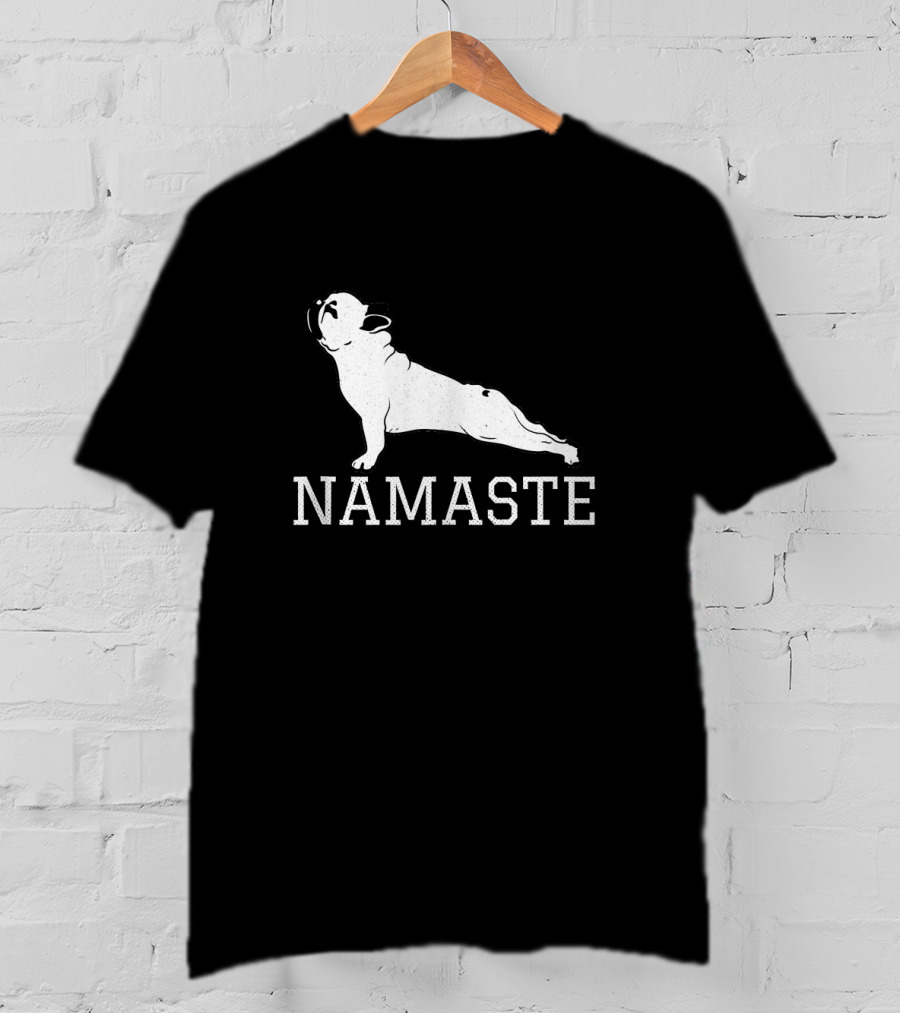 Namaste French Bulldog Yoga Pose Humor T-Shirt