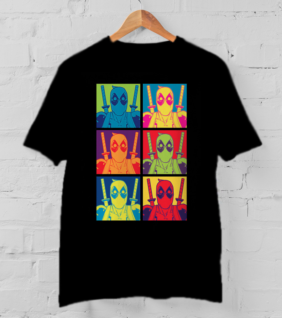 Marvel Deadpool Pop Art Colorful Square Box Repeat T-Shirt