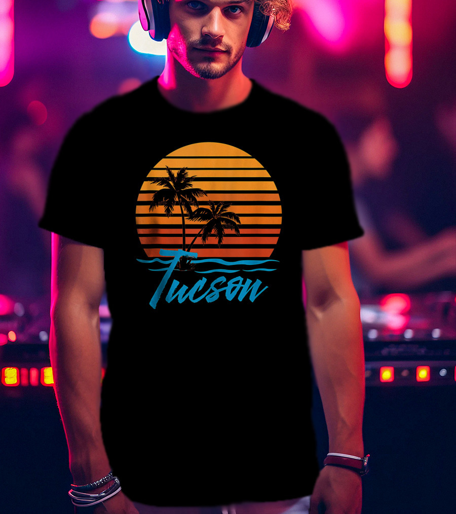 Tucson Sunset With Palm Trees And Beach Vibes T-Shirt