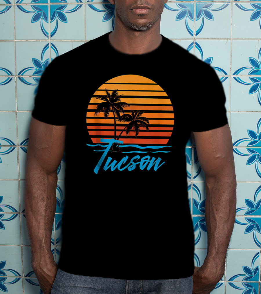 Tucson Sunset With Palm Trees And Beach Vibes T-Shirt