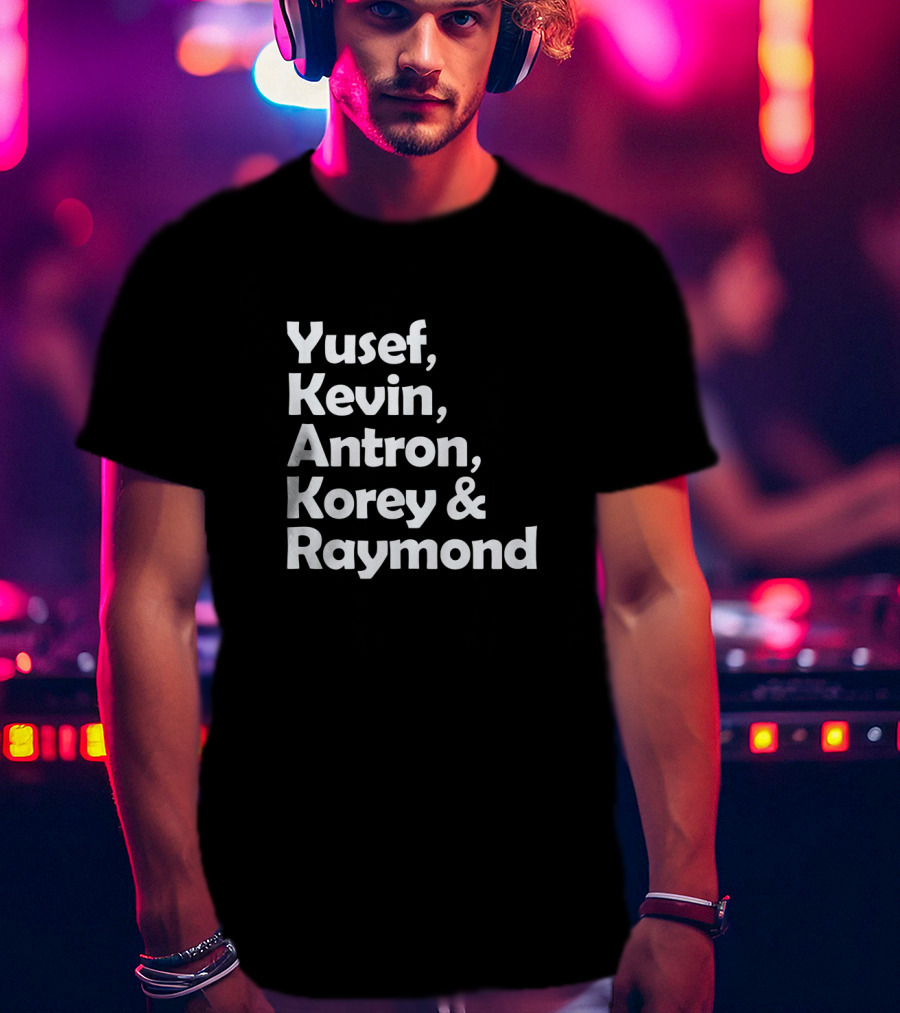 Yusef, Kevin, Antron, Korey And Raymond Central Park Exonerated 5 Names T-Shirt