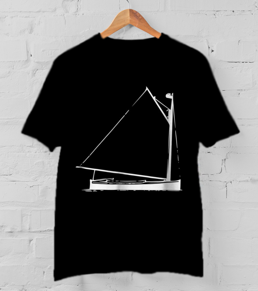 Classic Hand Drawn Cat Boat With Detailed Sailing Elements T-Shirt