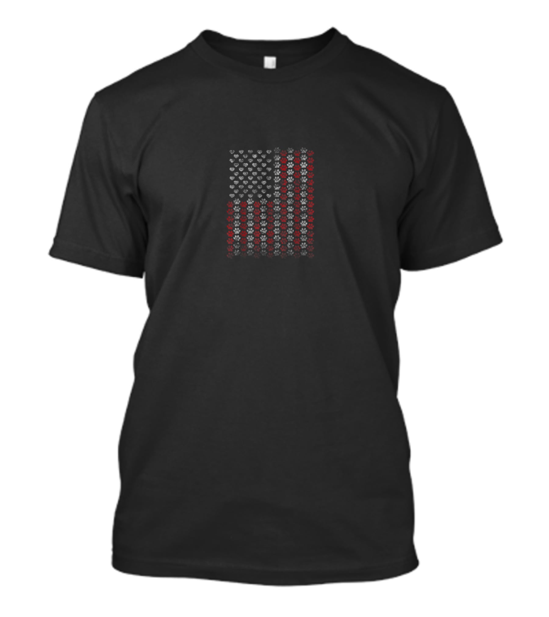 Patriotic Paw Print American Flag For Dog And Cat Lovers Veterans Day T-Shirt
