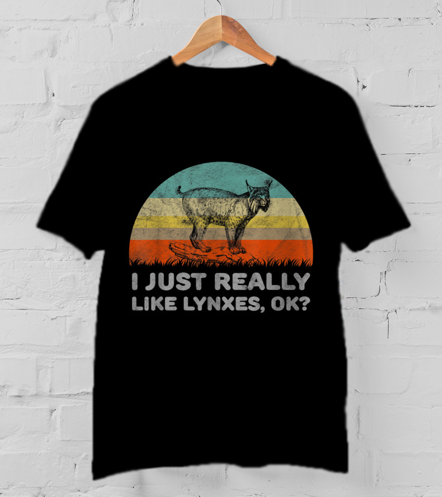 I Just Really Like Lynxes OK Vintage Sunset T-Shirt