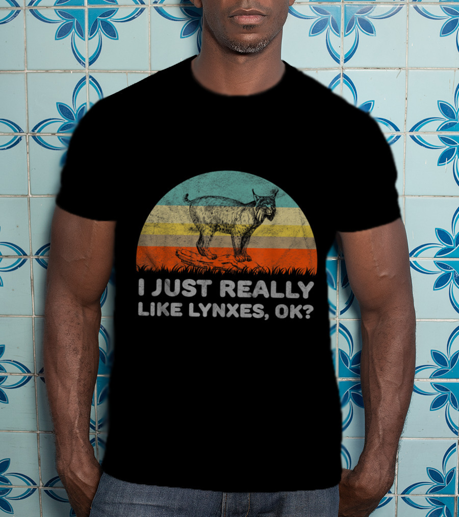 I Just Really Like Lynxes OK Vintage Sunset T-Shirt