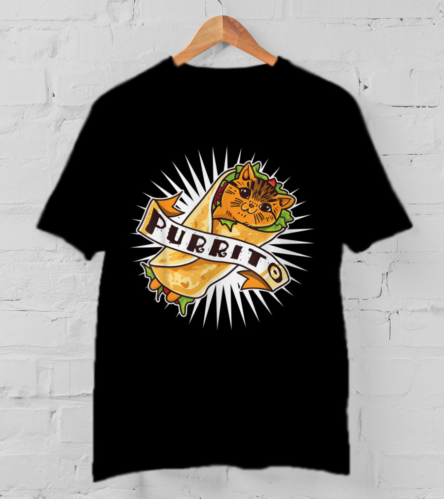 Purrito Funny Kitten Cat Burrito 4 Cat Lovers Delight T-Shirt