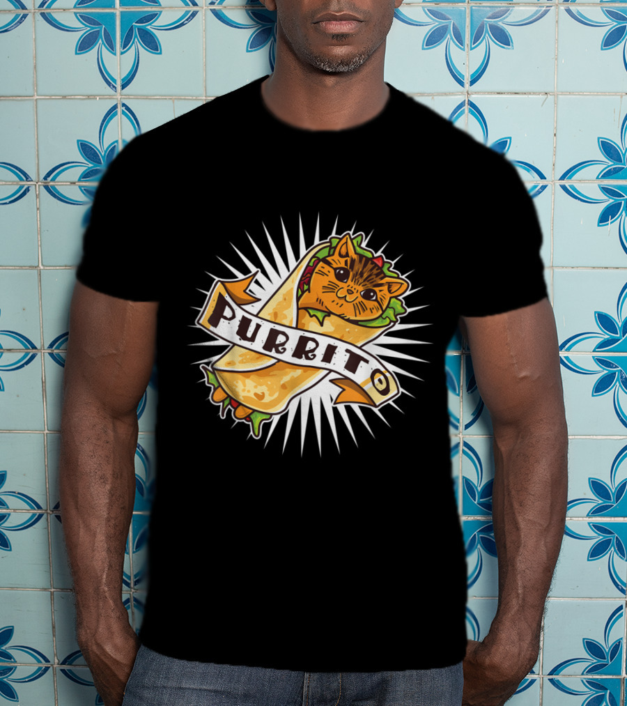 Purrito Funny Kitten Cat Burrito 4 Cat Lovers Delight T-Shirt