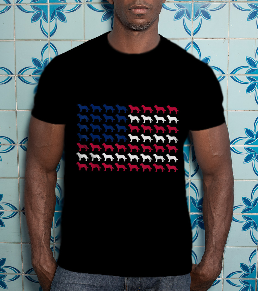 Labrador Retriever USA Flag Patriotic T-Shirt